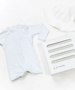 minnow Baby Boys' First Beach Day Bundle Powder Blue Stripe New