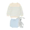 minnow Baby Boys Knit Bundle Cream And Blue Stripe Hot