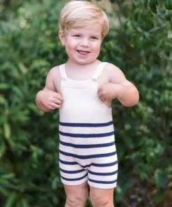 minnow Baby Breton Stripe Overall Breton Stripe Knit New