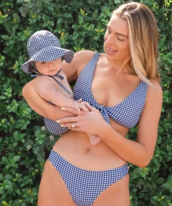 minnow Baby Diaper Cover | Swim Navy Gingham Clearance