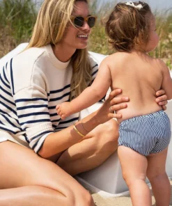 minnow Baby Diaper Cover | Swim Navy Stripe Hot