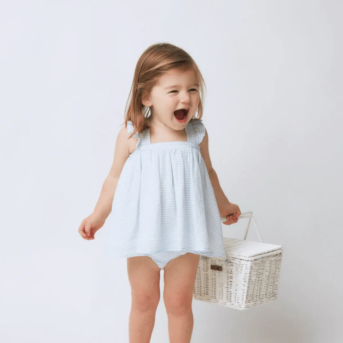 minnow Baby Flutter Tank Bloomer Set Powder Blue Stripe Fashion