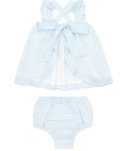 minnow Baby Flutter Tank Bloomer Set Powder Blue Stripe Fashion