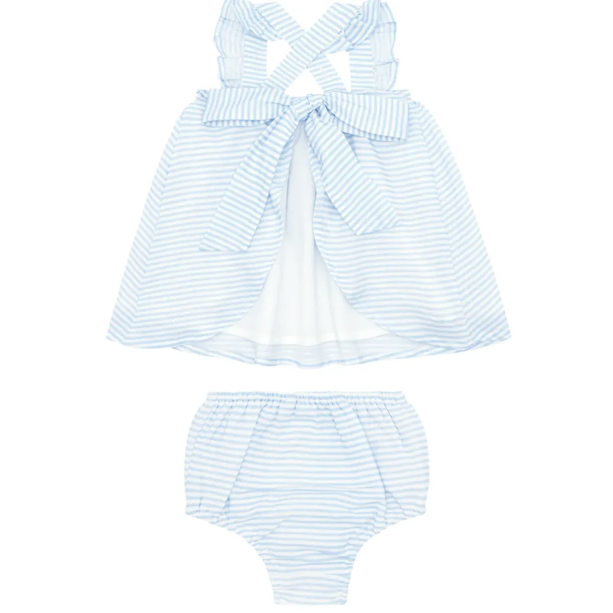 minnow Baby Flutter Tank Bloomer Set Powder Blue Stripe Fashion