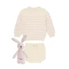 minnow Baby Girls Knit Bundle Cream And Pink Stripe Online