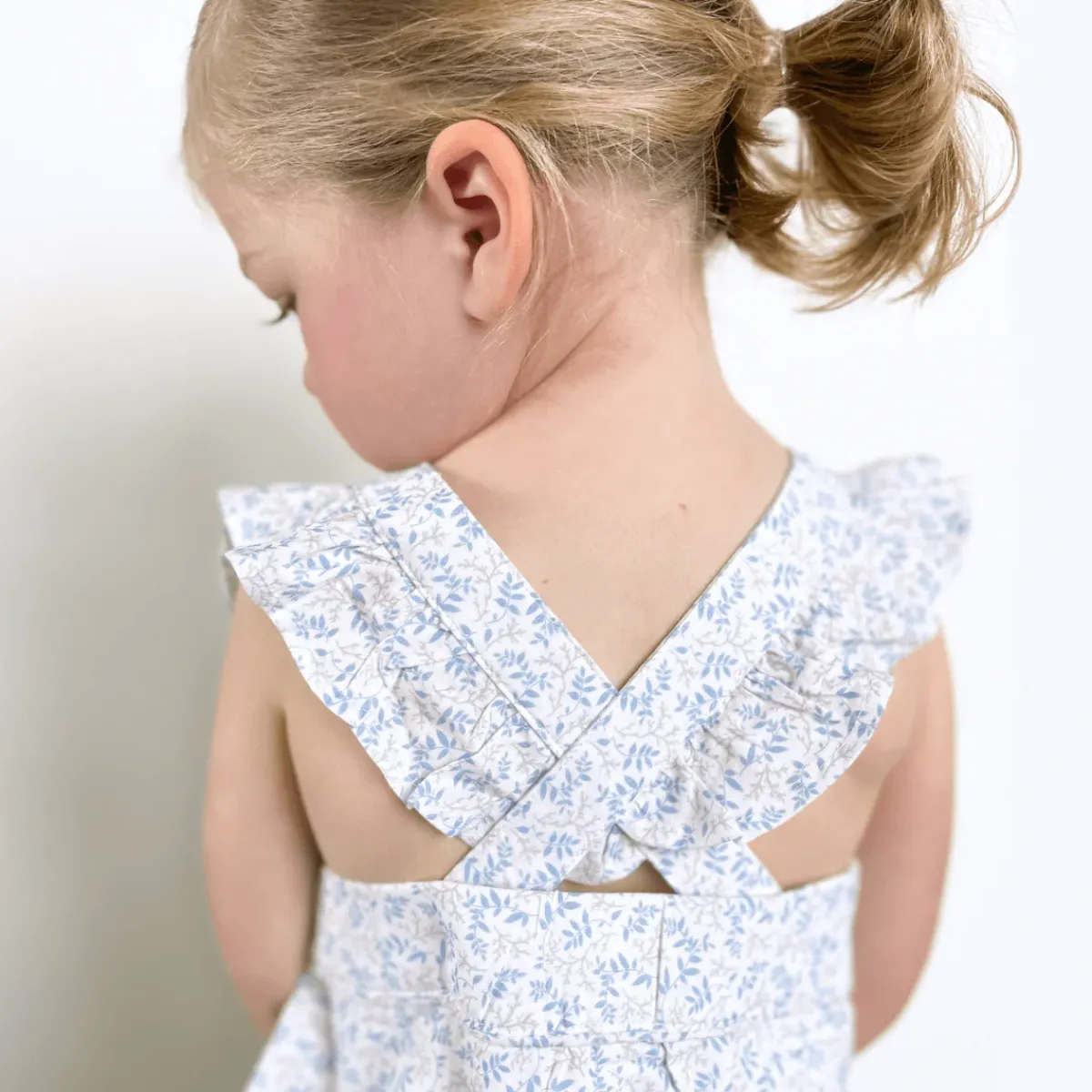 minnow Baby Girls Pinafore Romper Briland Blue Botanic Fashion