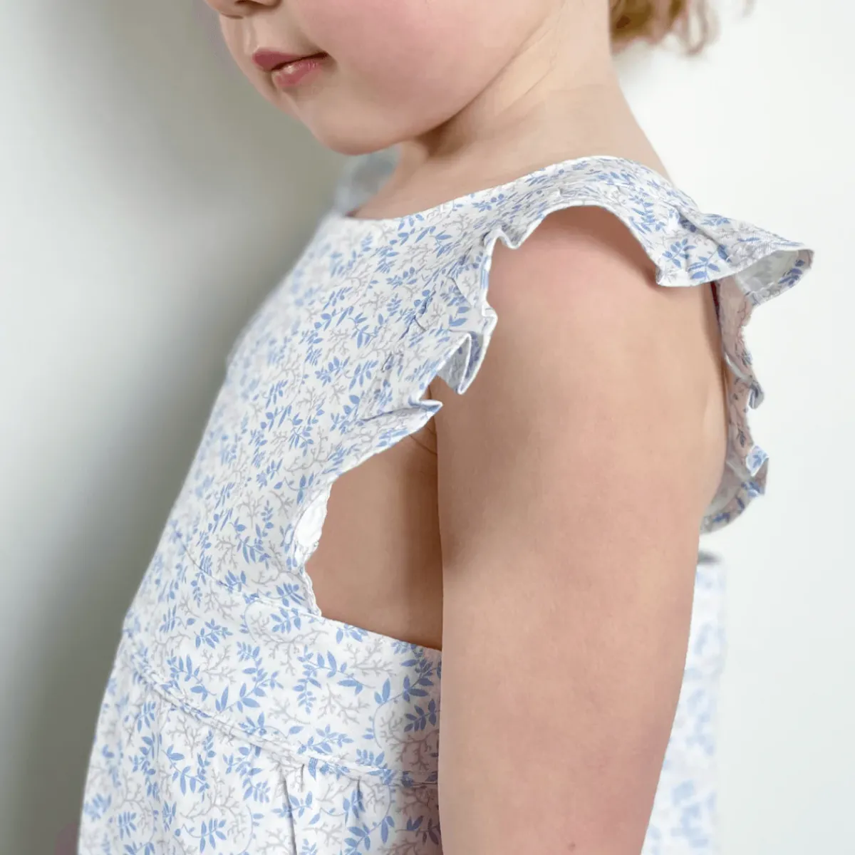 minnow Baby Girls Pinafore Romper Briland Blue Botanic Fashion