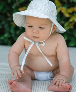 minnow Baby Sun Hat | Swim Powder Blue Stripe New