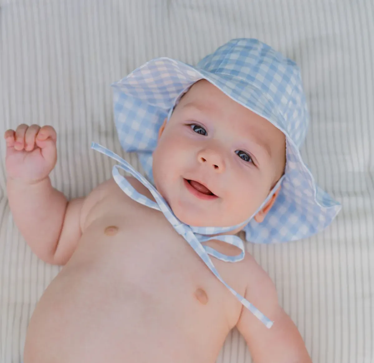 minnow Baby Sun Hat | Swim Oasis Blue Gingham Online