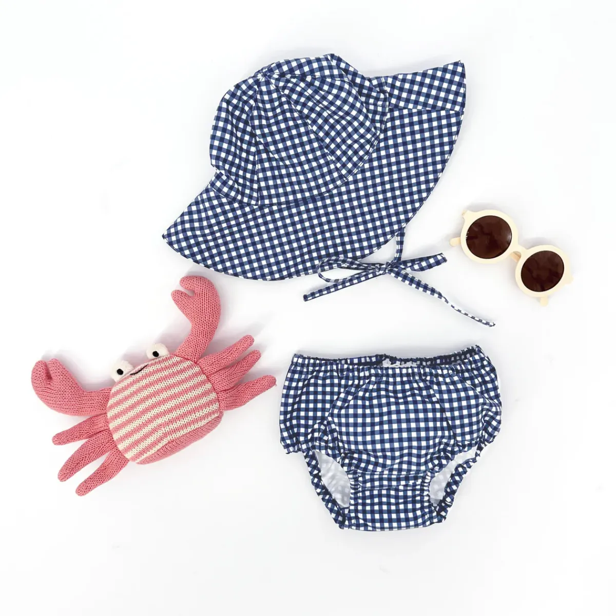 minnow Baby's First Summer Gifting Bundle Navy Gingham Outlet