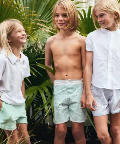 minnow Boys Board Short Abaco Green Paisley Clearance