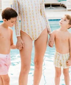 minnow Boys Boardie Linear Citrus Fashion