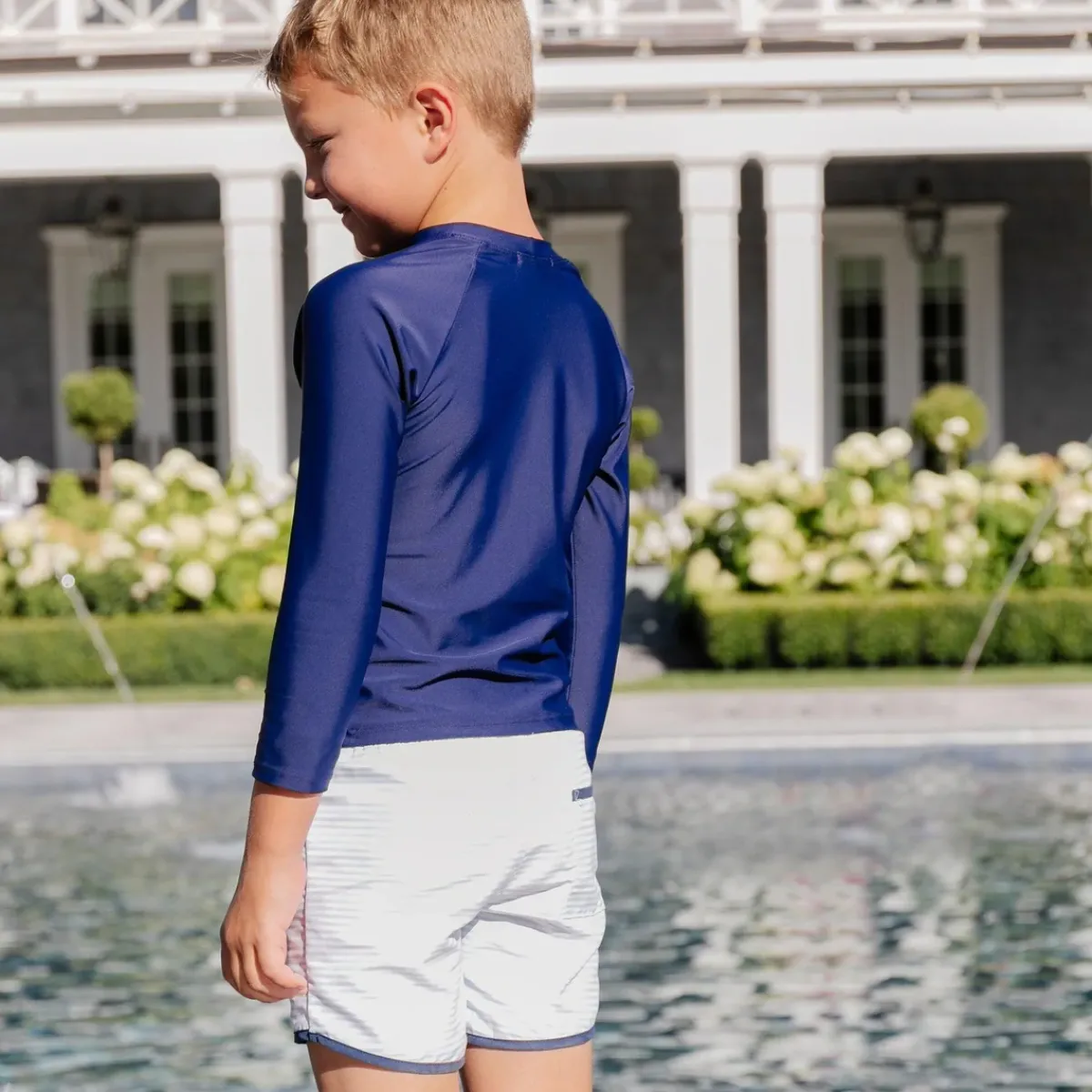 minnow Boys Boardie Powder Blue Stripe Outlet