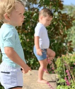 minnow Boys Boardie Powder Blue Stripe Outlet