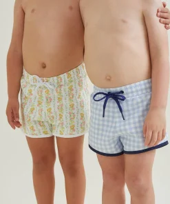 minnow Boys Boardie Oasis Blue Gingham Fashion