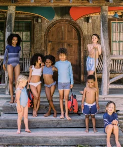 minnow Boys Boardie | Swim Navy Gingham Outlet