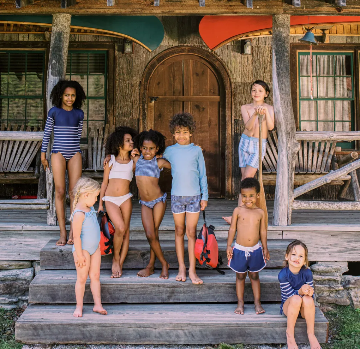 minnow Boys Boardie | Swim Navy Gingham Outlet