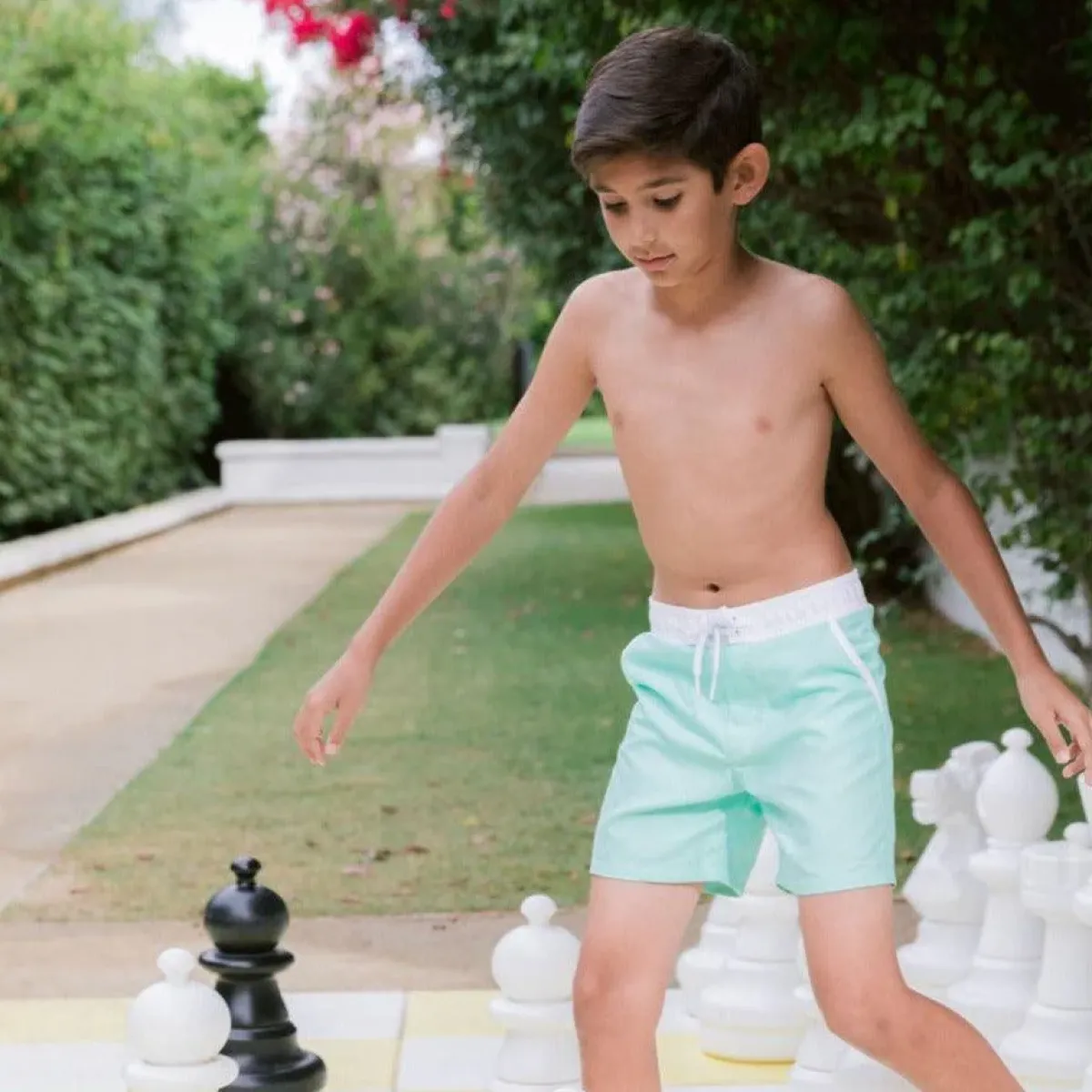 minnow Boys Boardie With Pockets Palm Green Best