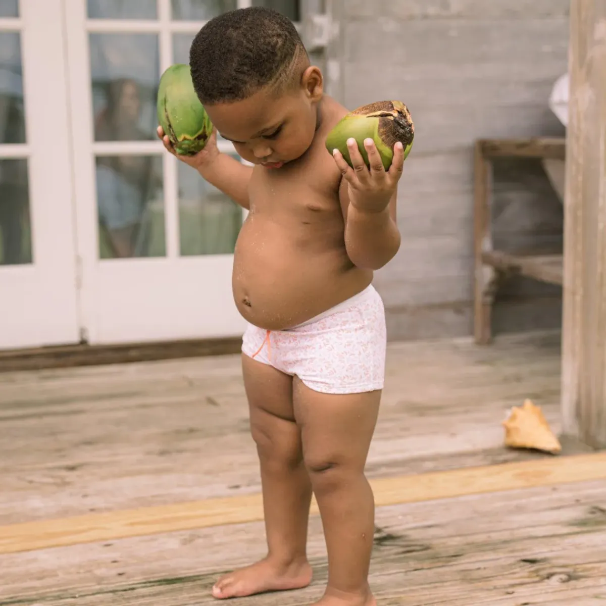 minnow Boys Brief Calypso Coral Botanic Hot