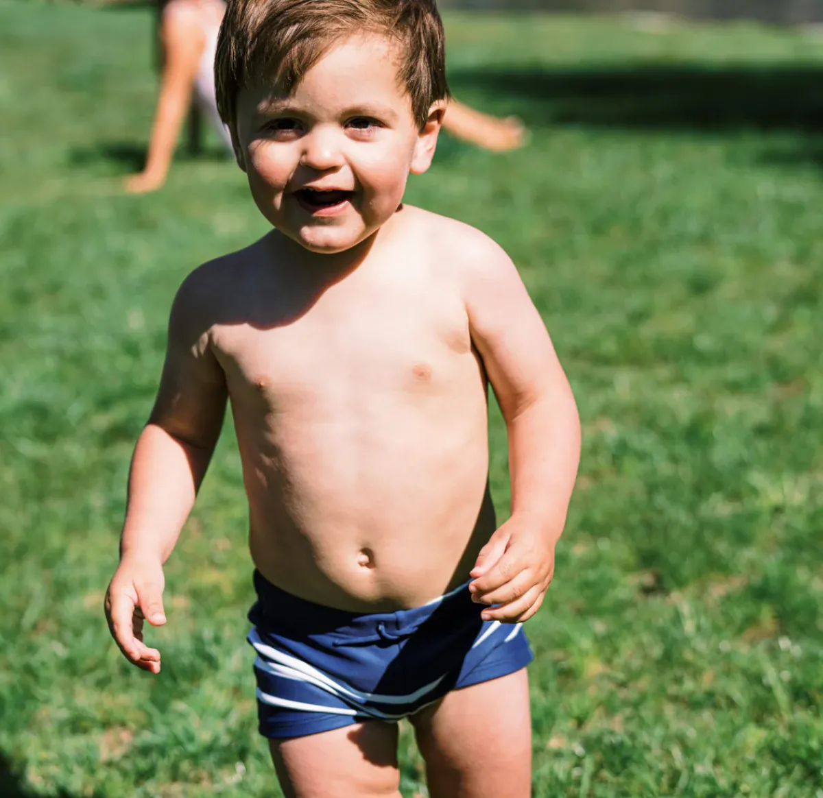 minnow Boys Brief | Swim Navy Breton Stripe Clearance