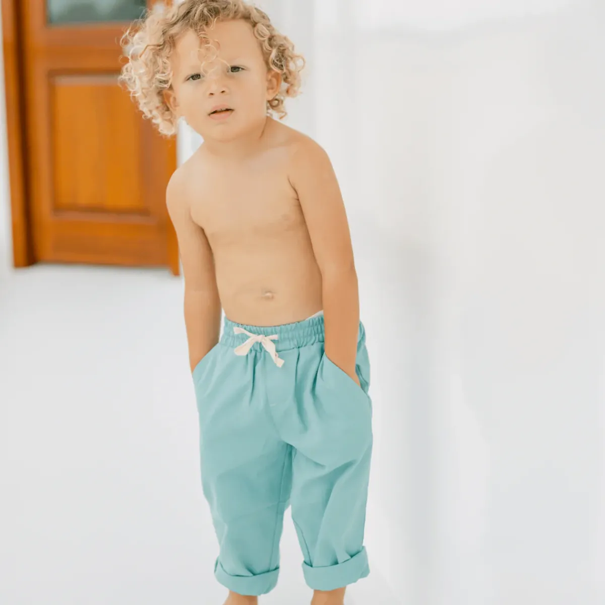 minnow Boys Canvas Pant Sea Blue Discount