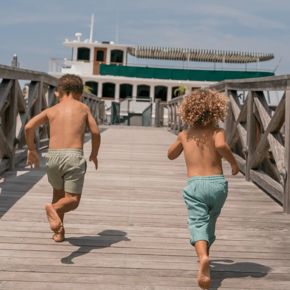 minnow Boys Canvas Pant Sea Blue Discount