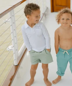 minnow Boys Canvas Short Sea Marsh Green Clearance