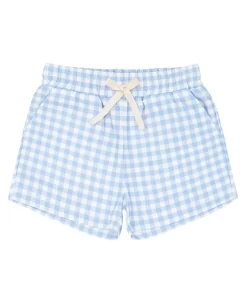 minnow Boys Canvas Short Oasis Blue Gingham Sale