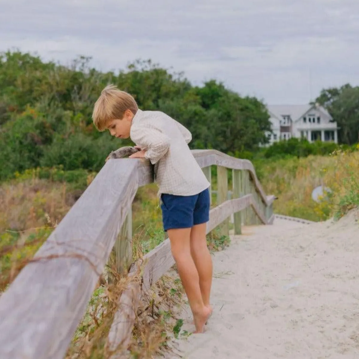 minnow Boys Canvas Short Navy Fashion