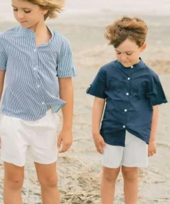 minnow Boys Canvas Short Powder Blue Stripe Online