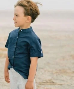 minnow Boys Canvas Short Powder Blue Stripe Online