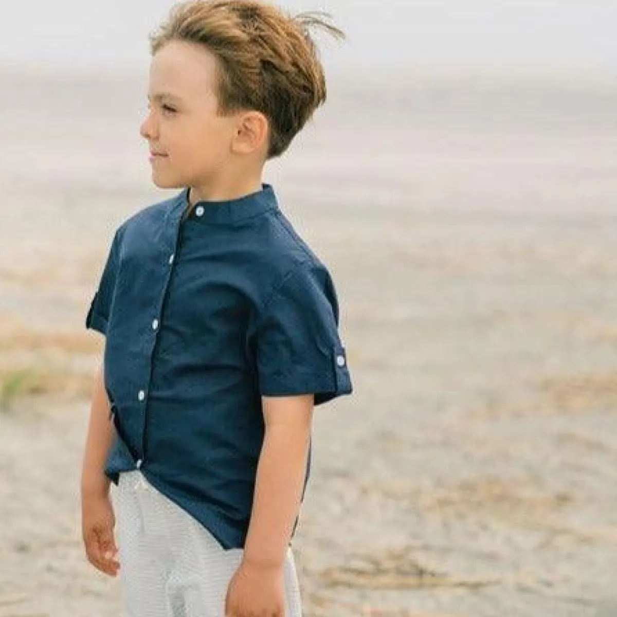 minnow Boys Canvas Short Powder Blue Stripe Online