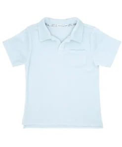 minnow Boys French Terry Polo Shirt Light Blue Outlet