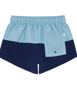 minnow Boys Freshwater Blue And Navy Colorblock Boardie | Swim Freshwater Blue Navy Colorblock New