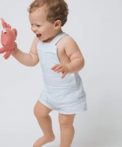 minnow Boys Overall Powder Blue Stripe Outlet