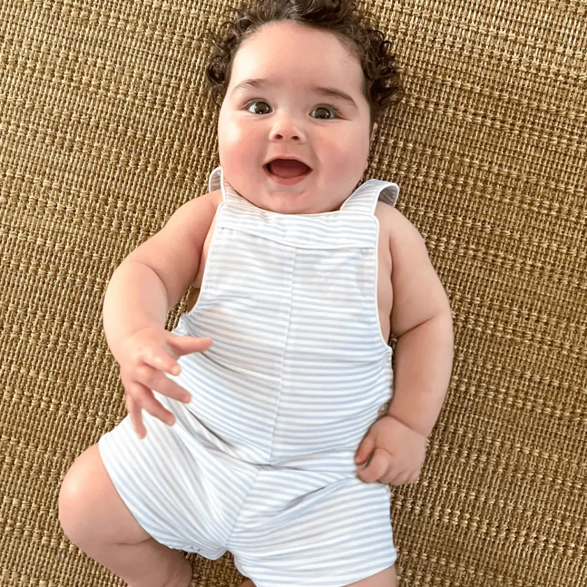 minnow Boys Overall Powder Blue Stripe Outlet