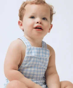 minnow Boys Overall Oasis Blue Gingham Best