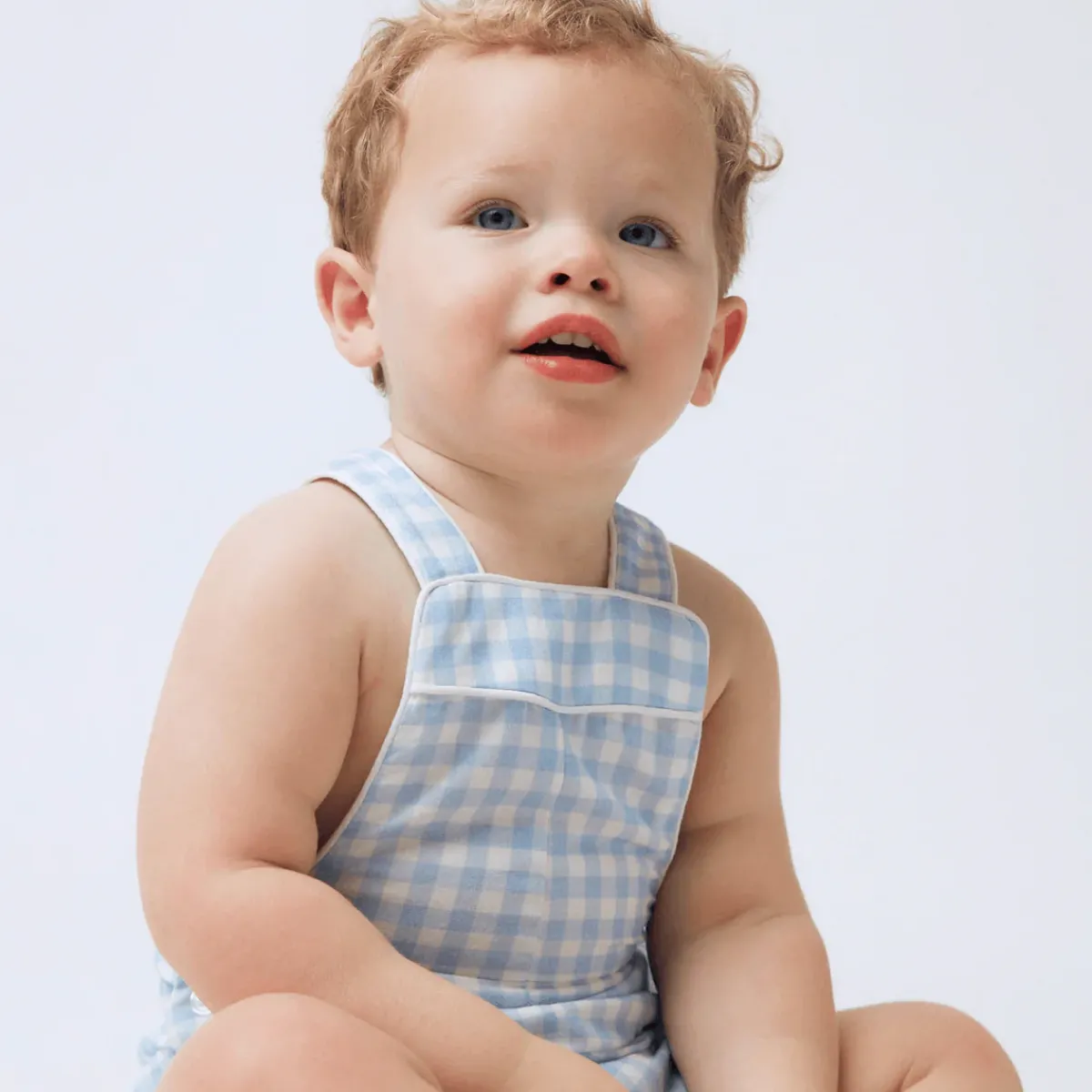 minnow Boys Overall Oasis Blue Gingham Best