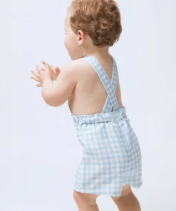 minnow Boys Overall Oasis Blue Gingham Best