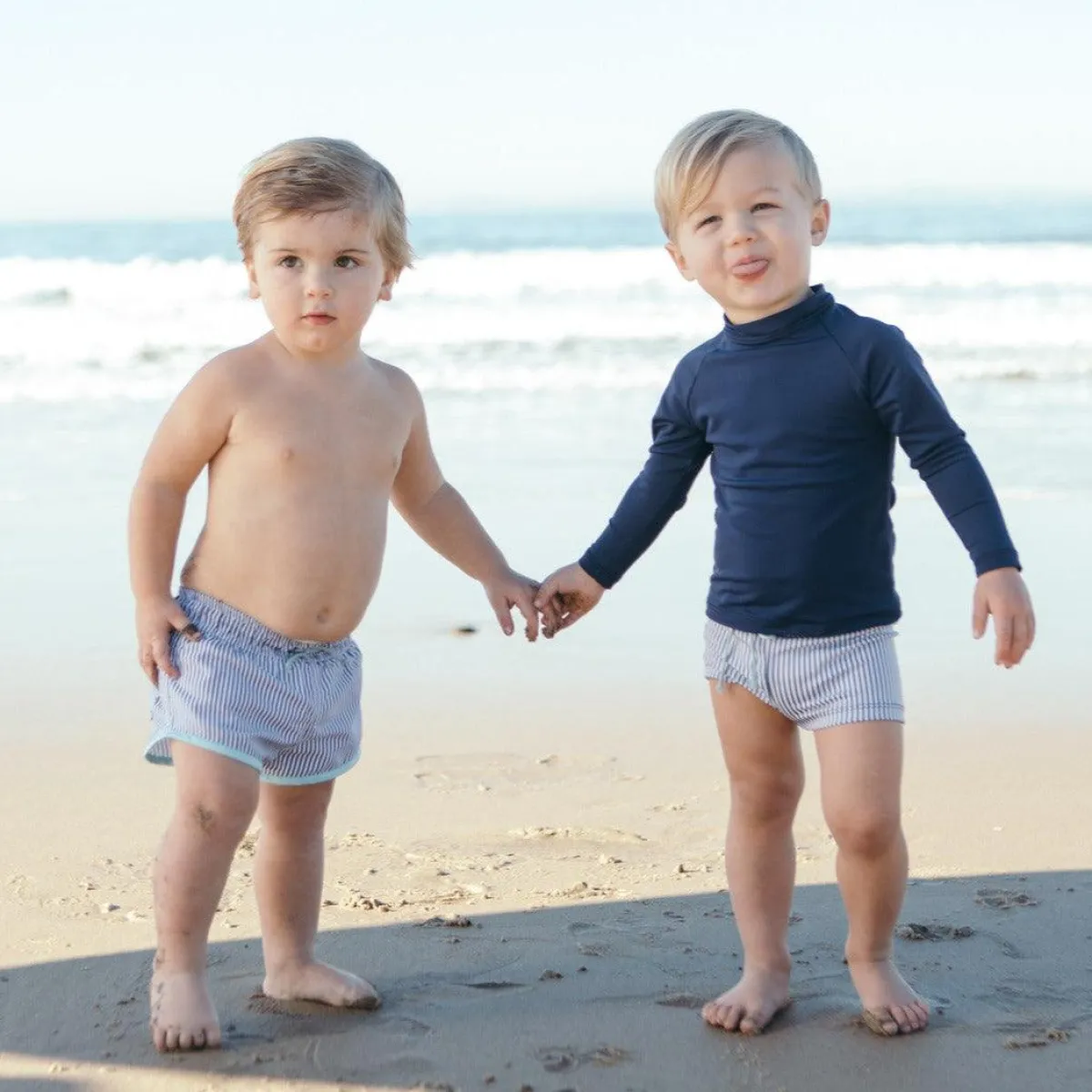 minnow Boys Stripe Boardie | Swim Navy Stripe Hot