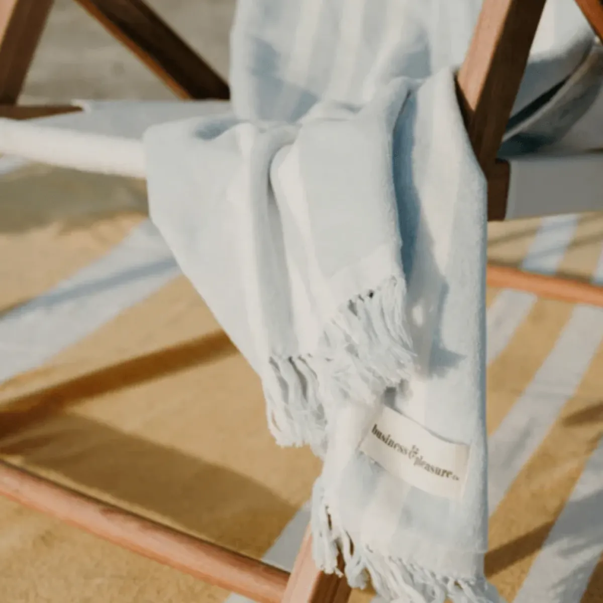 minnow Business & Pleasure Beach Towel, Vintage Blue Stripe Fashion