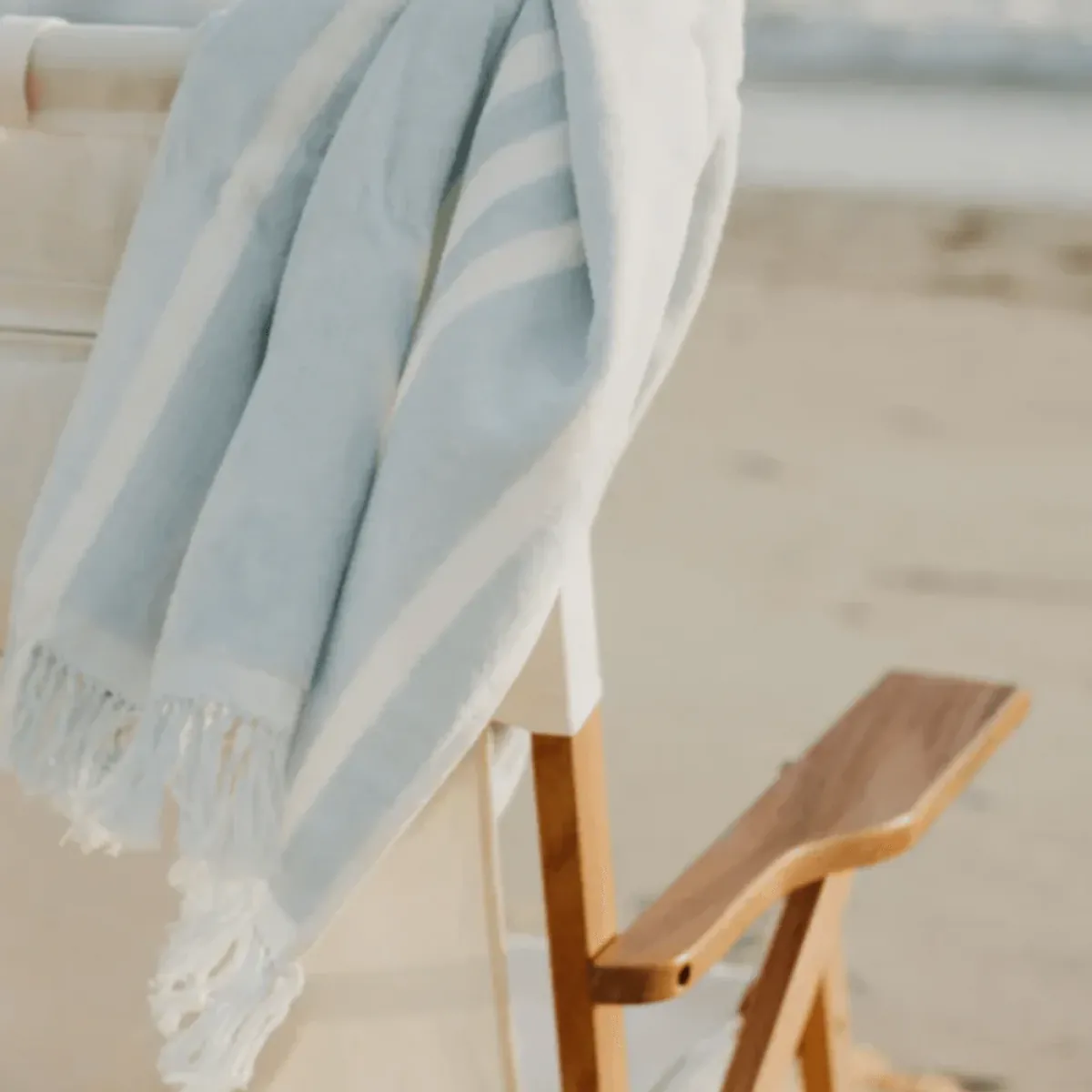 minnow Business & Pleasure Beach Towel, Vintage Blue Stripe Fashion