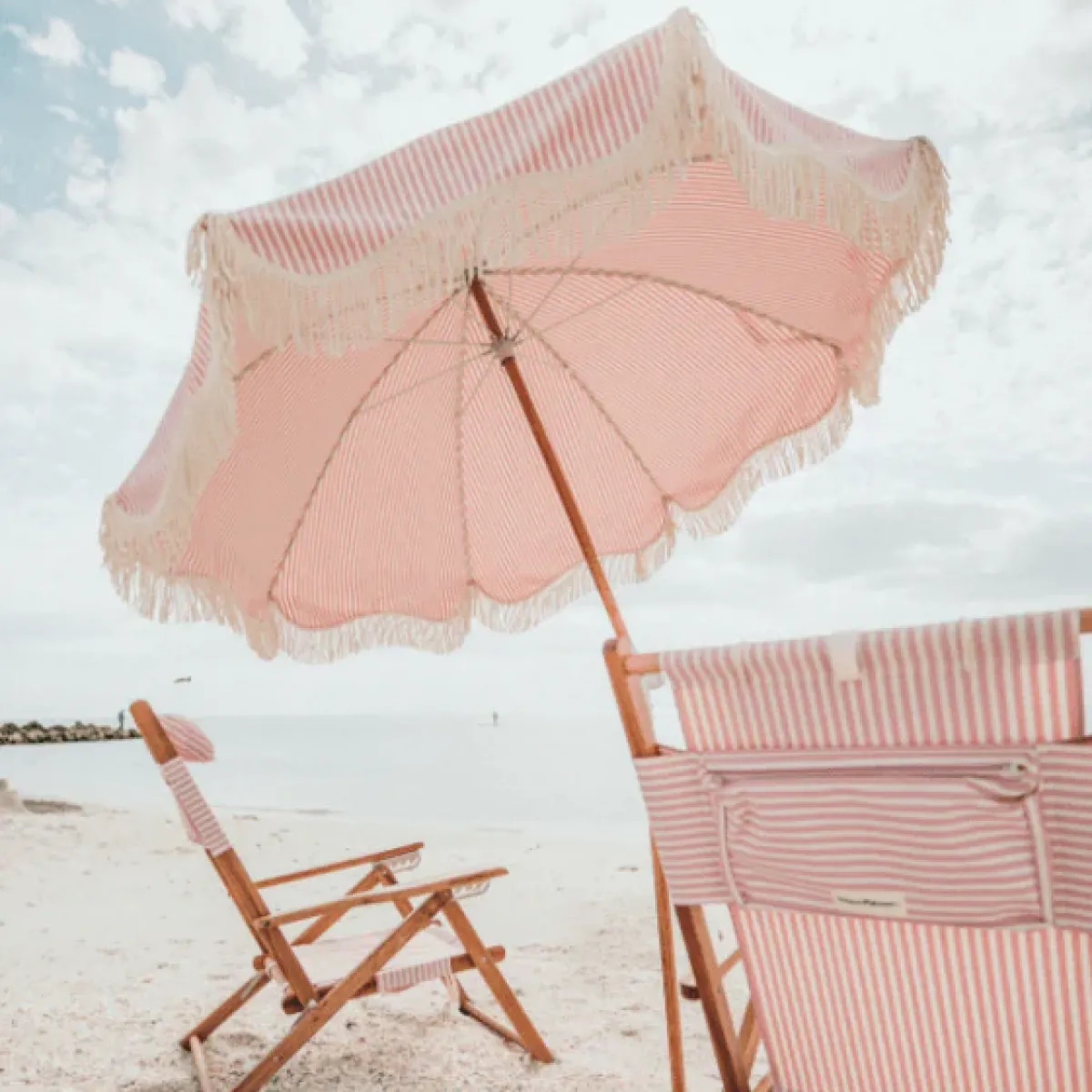 minnow Business & Pleasure Premium Umbrella, Pink Stripe Discount