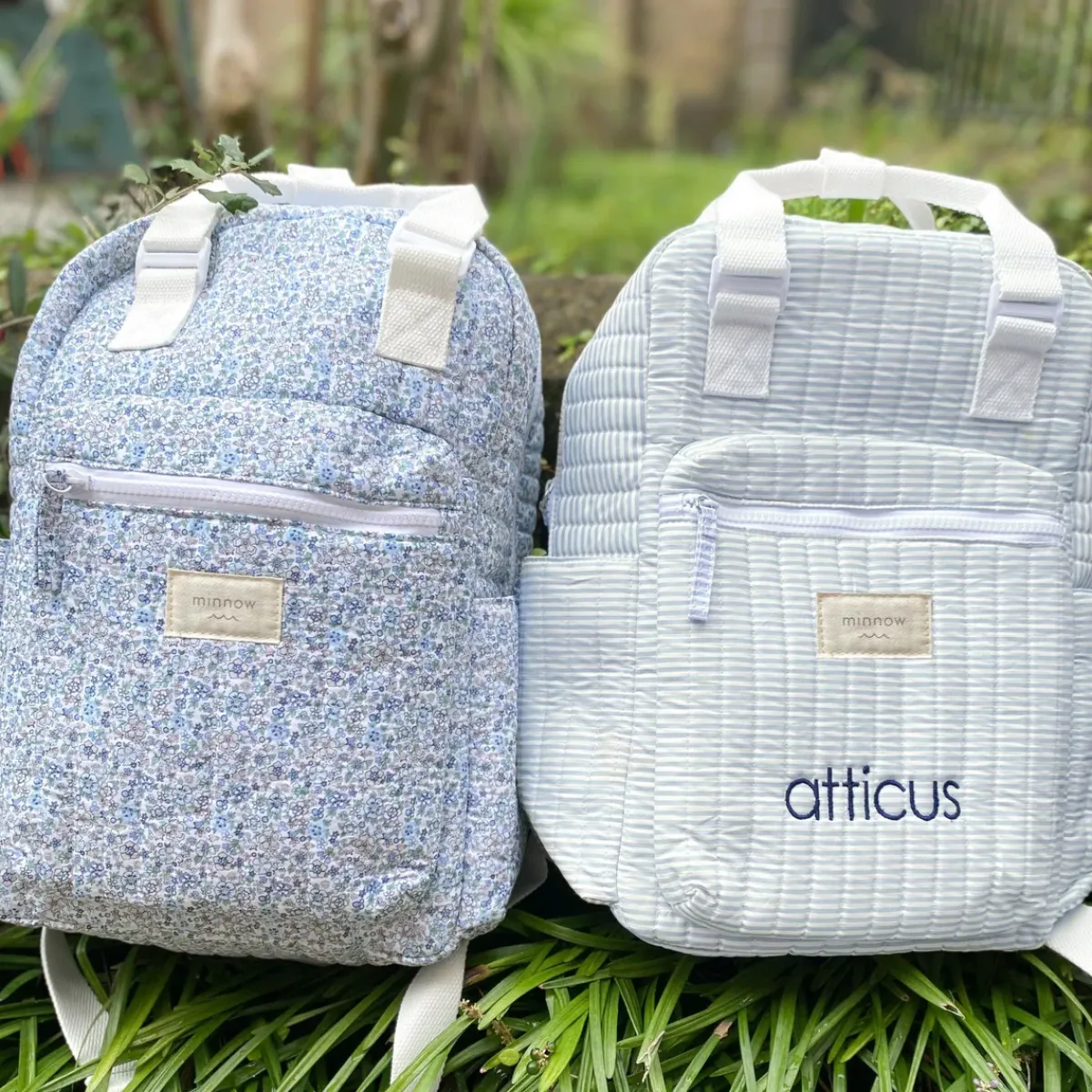 minnow Everyday Backpack Powder Blue Stripe Discount