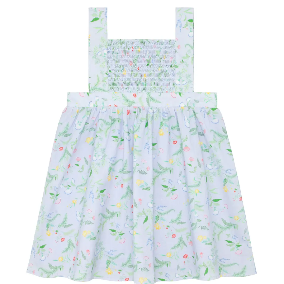 minnow Girls Bay Lavender Smocked Bib Dress Bay Lavender Floral Best