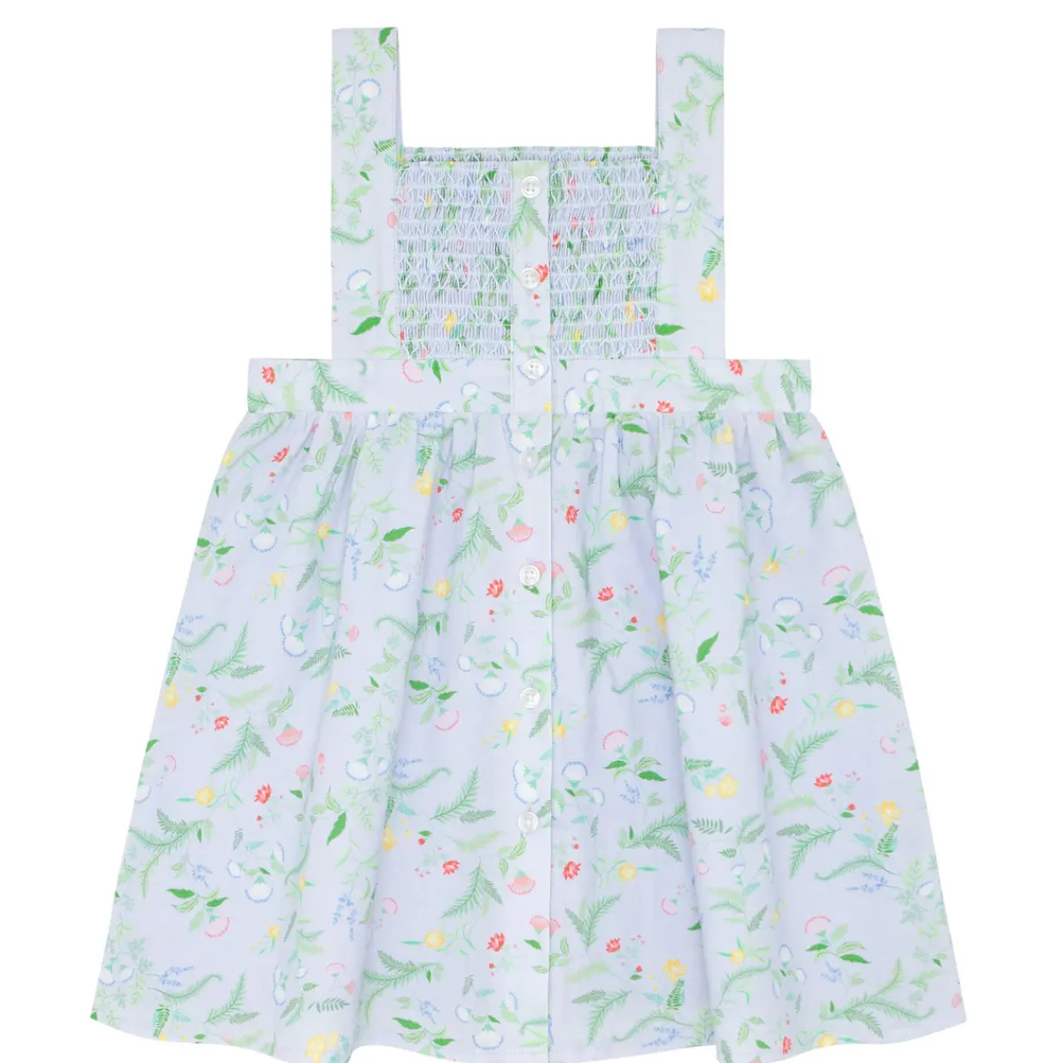 minnow Girls Bay Lavender Smocked Bib Dress Bay Lavender Floral Best