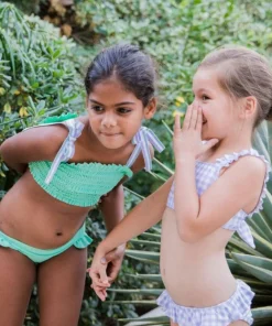 minnow Girls Bikini Bottom Oasis Blue Gingham Discount