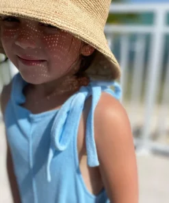 minnow Girls Blue French Terry Romper French Blue Outlet