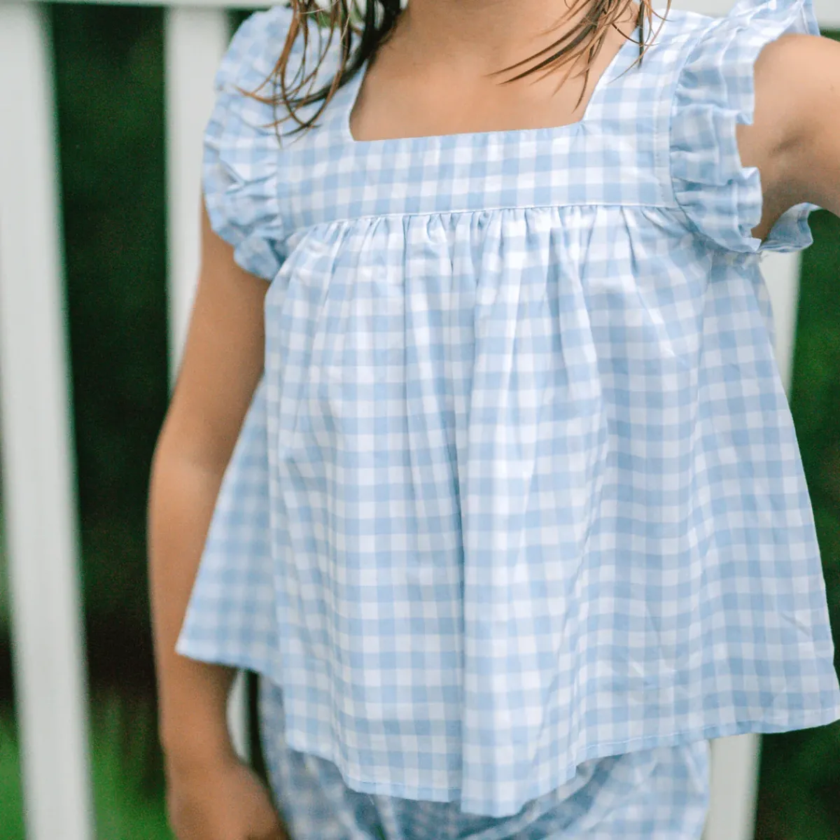 minnow Girls Blue Gingham Bloomer Set Oasis Blue Gingham Outlet