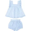minnow Girls Blue Gingham Bloomer Set Oasis Blue Gingham Clearance